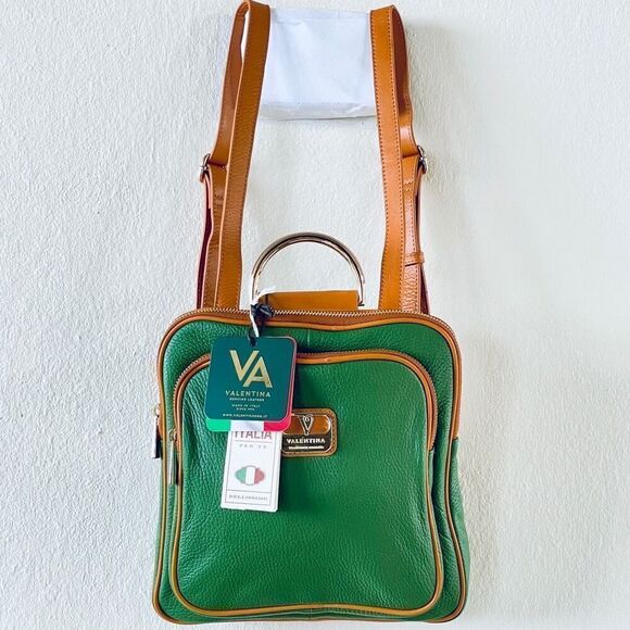 NWT  RARE Valentina Sling Backpack Real Finest Italian Leather Convertible Bag - Picture 1 of 16
